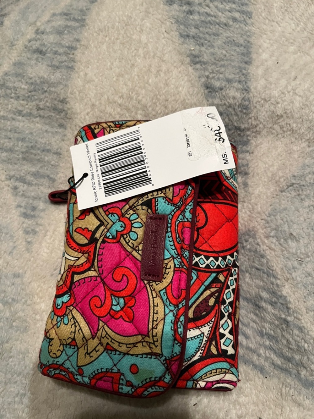 Vera Bradley RFID Riley Compact Wallet Regal Paisley